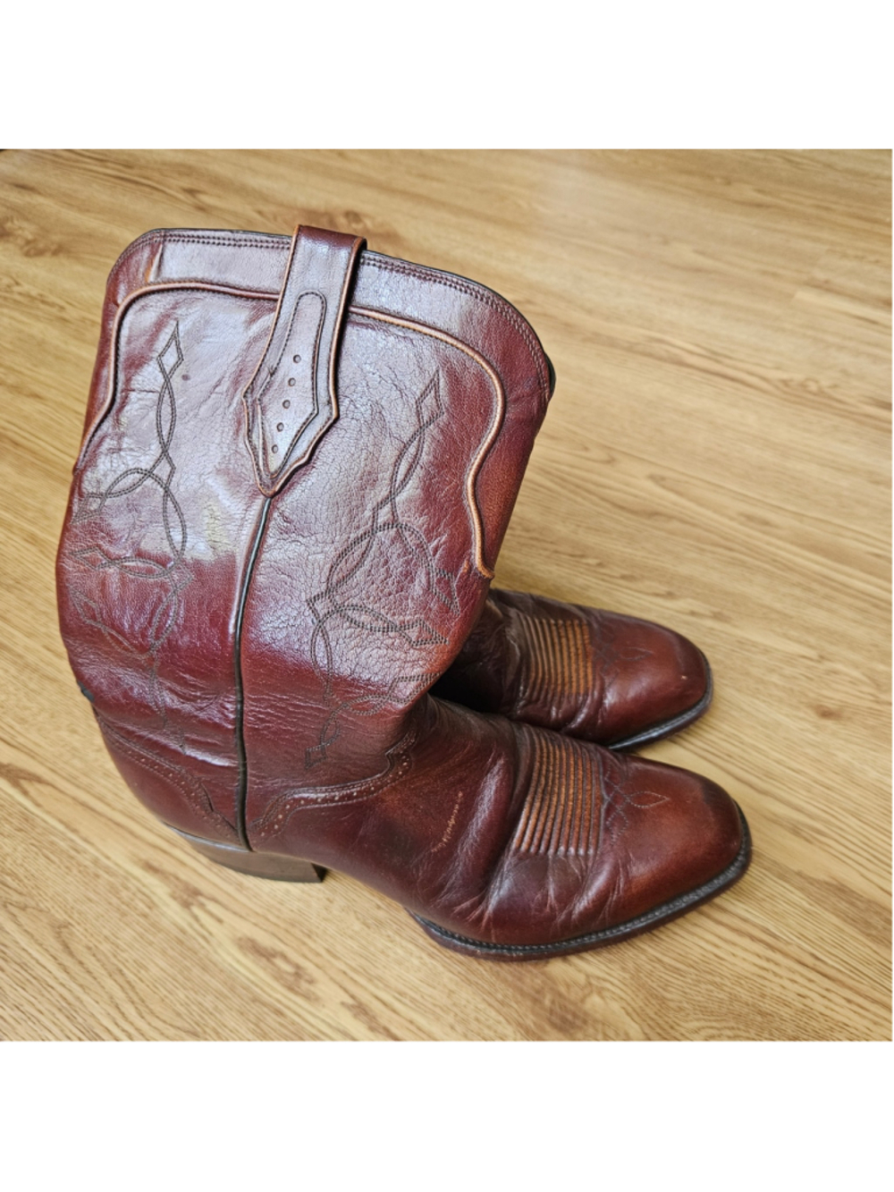 El Dorado Brown Leather Western Cowboy Boots Mens 10.5EE